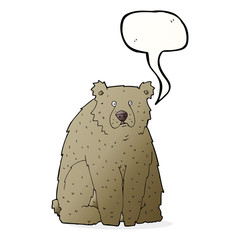 cartoon funny bear with speech bubble