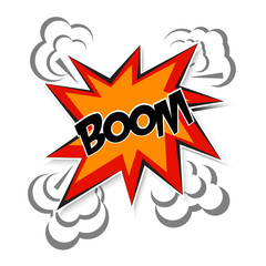 Boom comics icon Pop art Speech Bubble. vector illustration