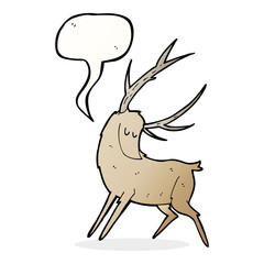 cartoon stag with speech bubble