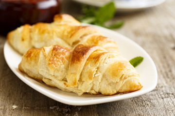 Croissants with berry jam