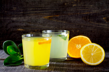 Fresh citrus juices (orange and lemon)