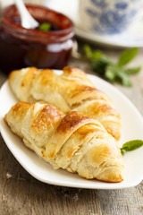 Croissants with berry jam