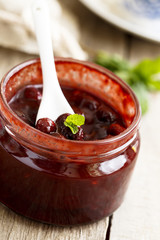 Cherry and chocolate jam