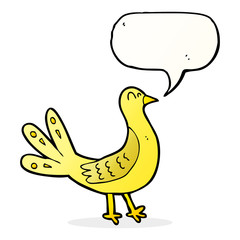 cartoon bird with speech bubble
