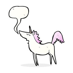 cartoon unicorn with speech bubble