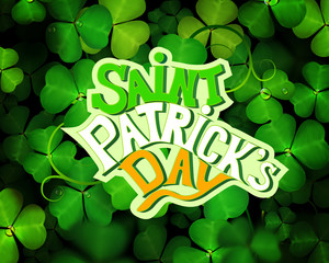 St. Patrick's Day poster with clover.