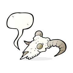 cartoon ram skull with speech bubble