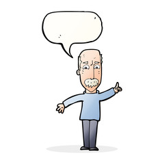 cartoon man issuing stern warning with speech bubble