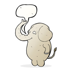 cartoon funny elephant with speech bubble