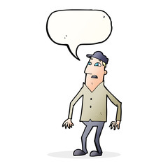 cartoon shocked man with speech bubble