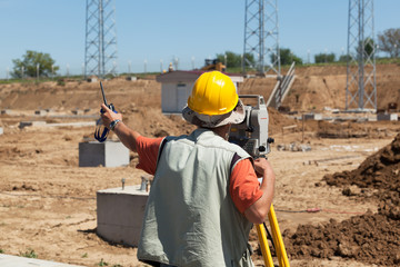 Construction site. Land surveying.