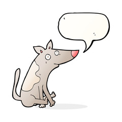 cartoon dog with speech bubble