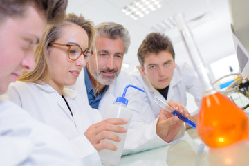 liquid inside a florence flask