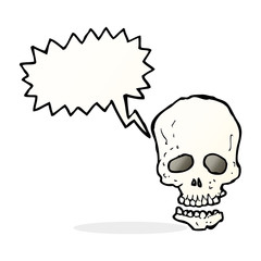 cartoon skull with speech bubble