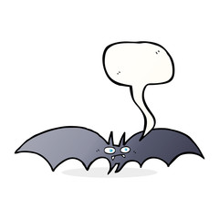 cartoon vampire bat with speech bubble