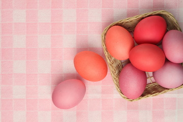 Painted  Easter eggs  basket
