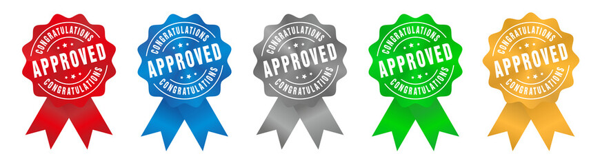 Vector Approved Congratulations Badge Ribbon