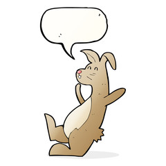 cartoon hare with speech bubble
