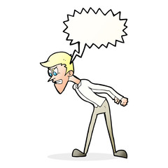 cartoon angry man with speech bubble