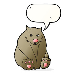 cartoon sad bear with speech bubble