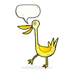 funny cartoon duck with speech bubble