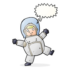 cartoon astronaut with speech bubble