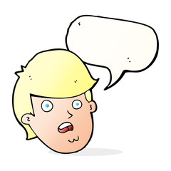 cartoon man with big chin with speech bubble