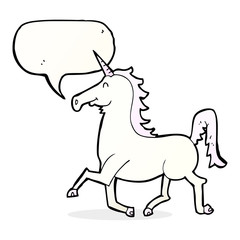 cartoon unicorn with speech bubble