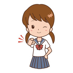 女の子　指差し