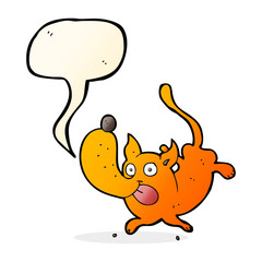cartoon funny dog with speech bubble