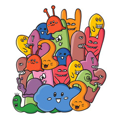  Funny monsters graffiti.