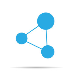 Social network icon with shadow