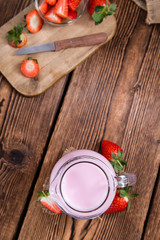 Strawberry Milk with fresh fruits