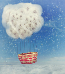 Fototapeta premium Illustration of balloon in form of dandelion