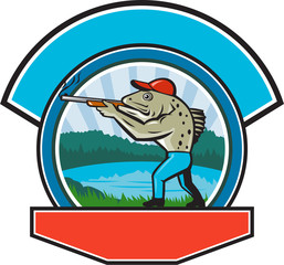 Sea Trout Hunter Shooting Circle Retro