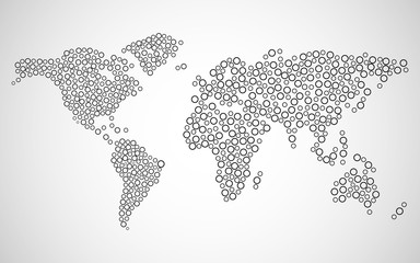 Abstract world map with circles