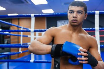 Boxer getting ready for fight