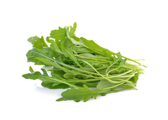  rocket lettuce leaves or sweet rucola salad isolated on white b