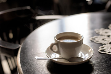 coffee cup on table in cafe