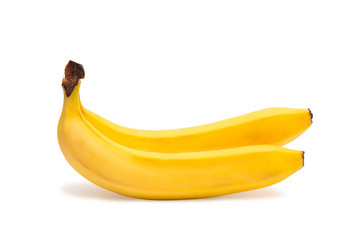 Two bananas isolated on white background