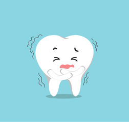 Vector of Tooth who sensitive to coldness for Healthcare