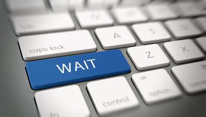 Word "WAIT" on a key on a modern keyboard