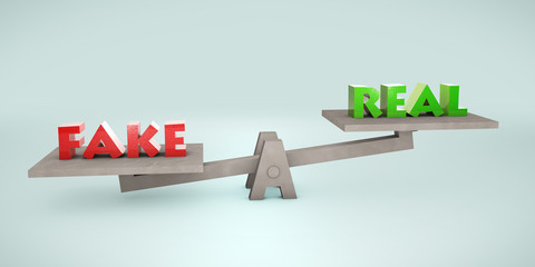 Pessimistic balance scale: fake vs. real