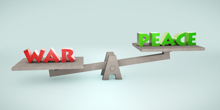 Pessimistic balance scale: war vs. peace