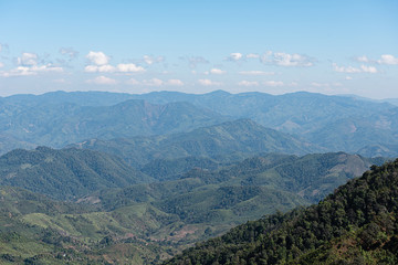 Fototapeta na wymiar view of mountain range , mountain gap, mountain layer, panorama view