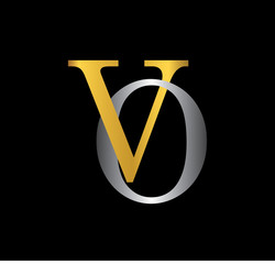 VO initial letter with gold and silver