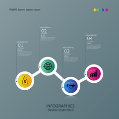 Vector Elements of Infographic Line graph template