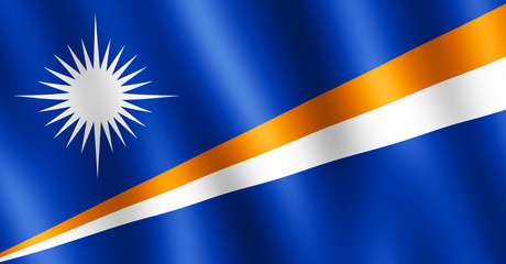 Flag of Marshall Islands waving in the wind