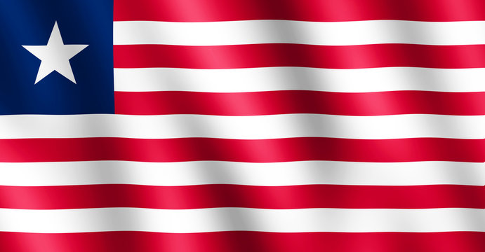 Flag of Liberia waving in the wind