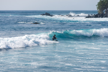 Bodyboarding and surfing in the waves of the Atlantic in front of the island La Gomera. A short...